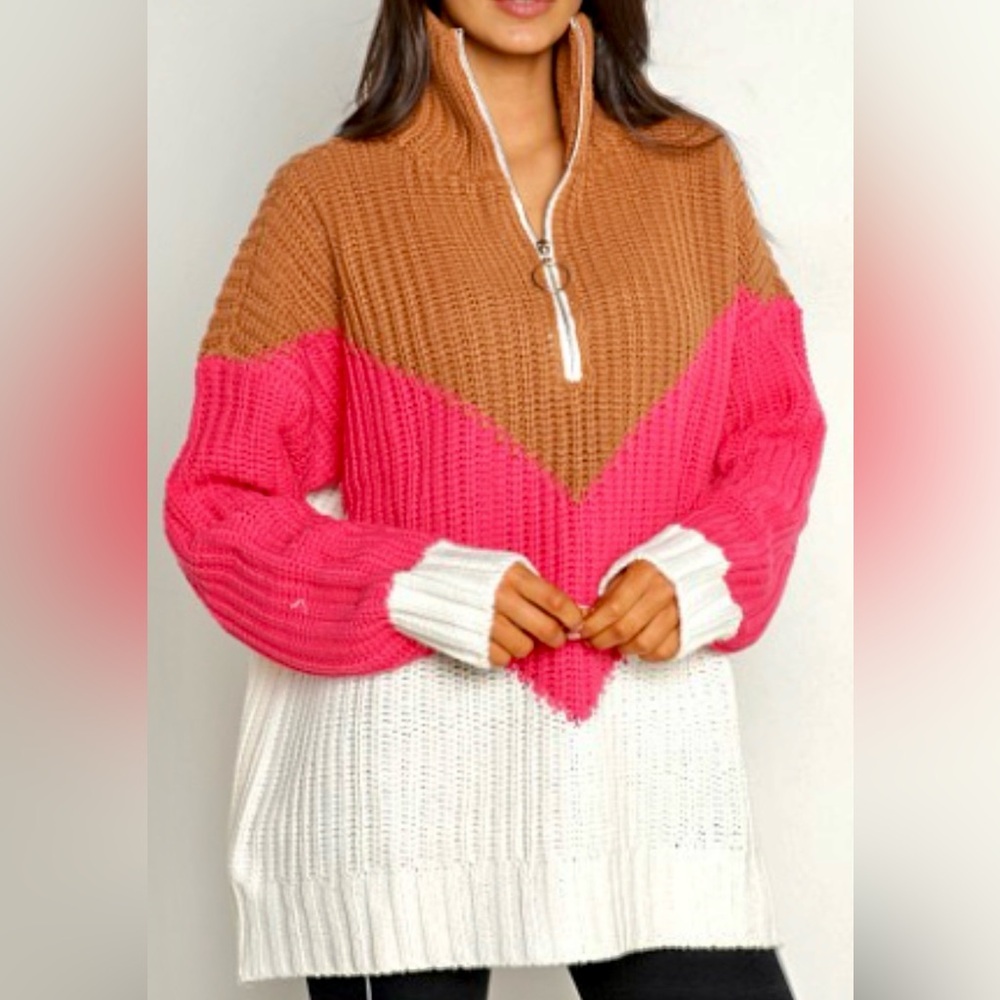 Show me your mumu half zip pullover sweater